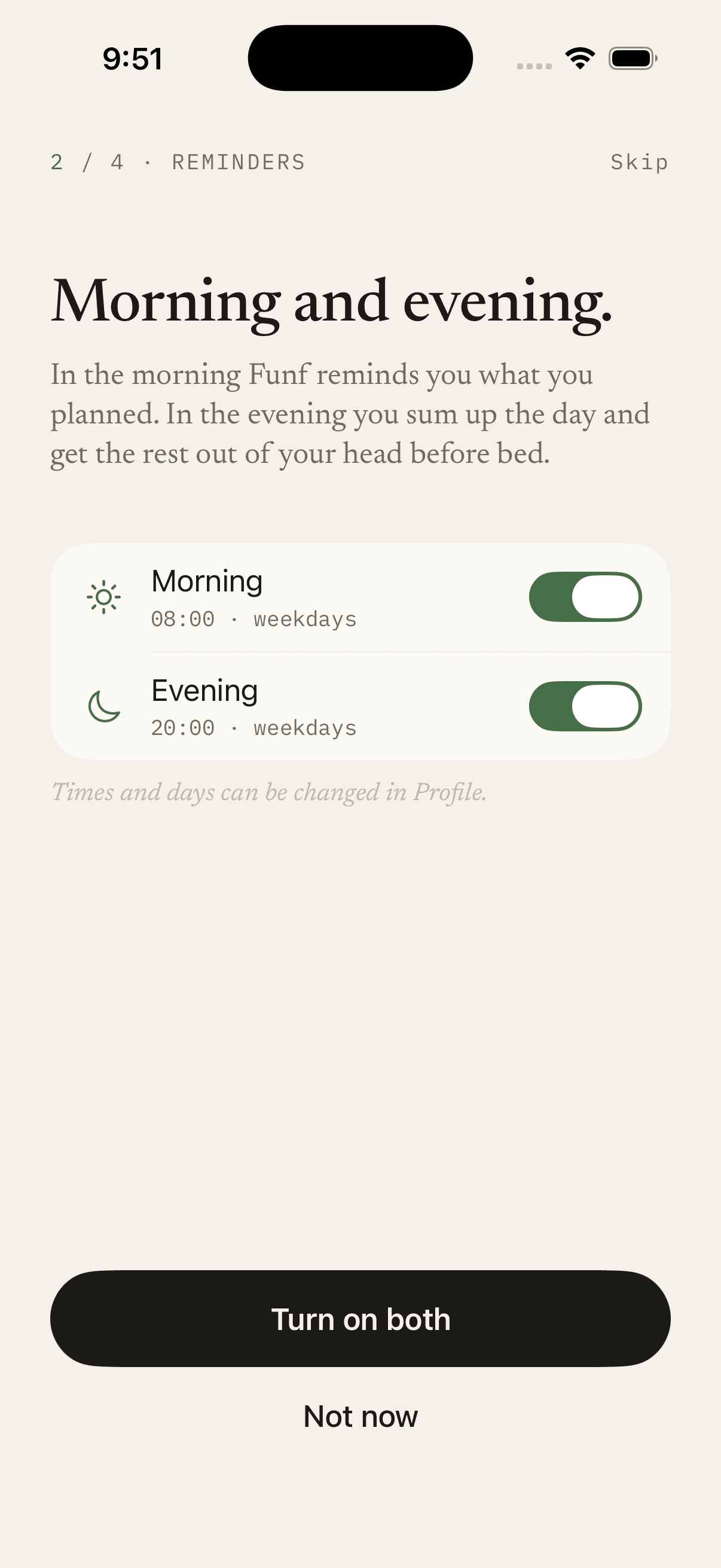 Morning and evening