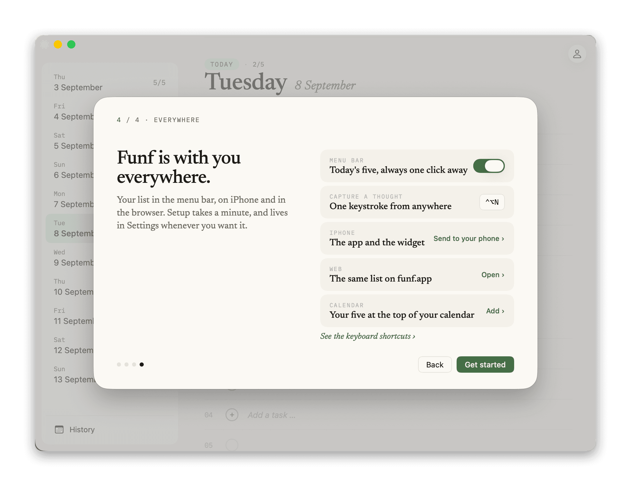 Onboarding: Funf comes with you everywhere